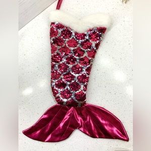 Mermaid Christmas Stocking Pink Sequin